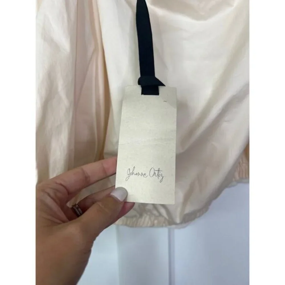 NWT Johanna Ortiz Elastic Waist Florencia One-Shoulder Top Ecru Cream Size: 8 - Picture 4 of 8